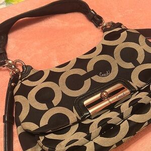 Coach Black and Tan Shoulder Bag